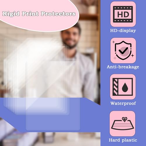 AKONEGE 6PCS 8.5" x 11" Rigid Print Protectors, Clear Hard Plastic Page Sheet Protectors, Hard Plastic Sleeves for Paper Photo Poster, Document Holder Birth Certificate Protector - Image 3