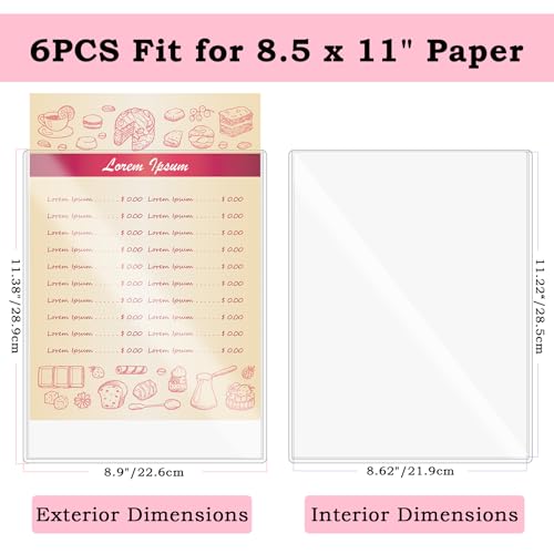 AKONEGE 6PCS 8.5" x 11" Rigid Print Protectors, Clear Hard Plastic Page Sheet Protectors, Hard Plastic Sleeves for Paper Photo Poster, Document Holder Birth Certificate Protector - Image 2