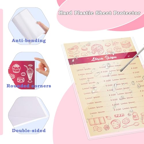 AKONEGE 6PCS 8.5" x 11" Rigid Print Protectors, Clear Hard Plastic Page Sheet Protectors, Hard Plastic Sleeves for Paper Photo Poster, Document Holder Birth Certificate Protector - Image 4