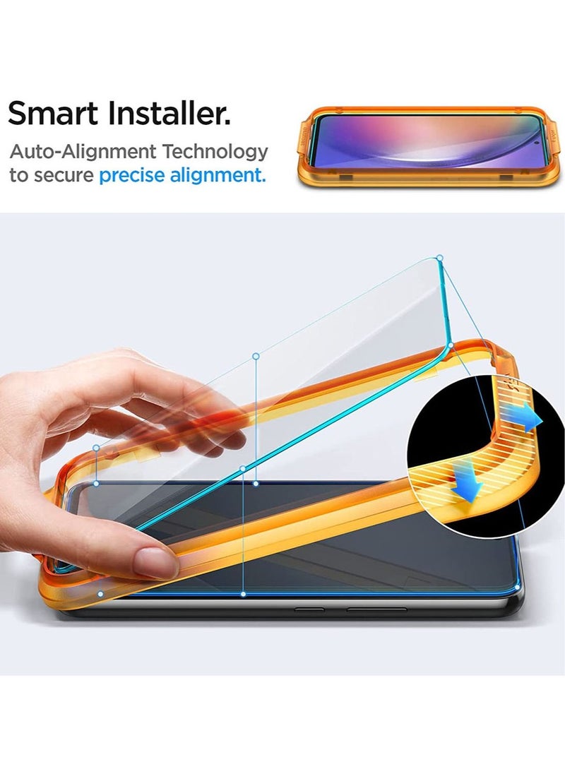 Spigen - Glastr Align Master Samsung Galaxy A54 5G Screen Protector [2 Pack] with Easy Install Tray - Image 1