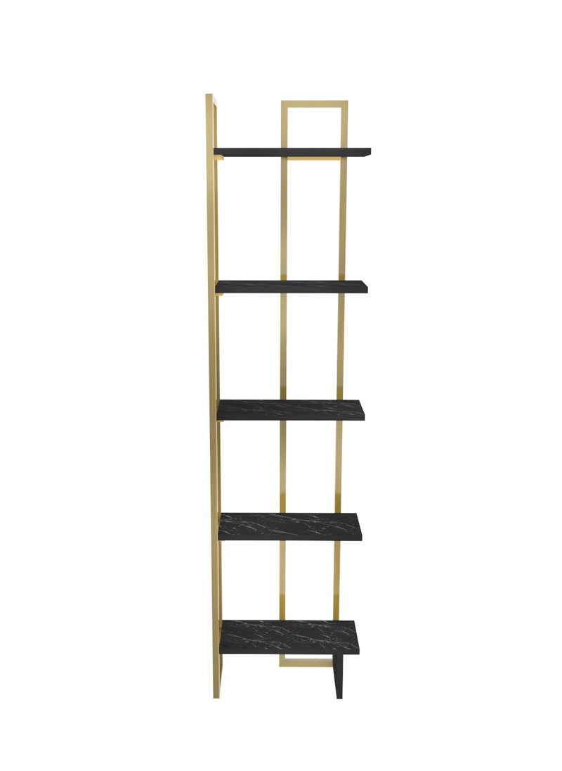 Decorotika Alice 180 tall Metal Frame Manufactured Wood Corner Bookcase | Bookshelf, Storage Rack  - Image 2