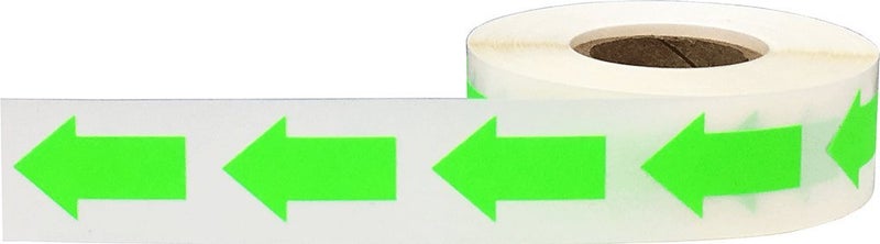 InStockLabels.com Color Coding Arrow Labels Fluorescent Green for Organizing Inventory 1 x 5/8 Inch 500 Total Adhesive Stickers - Image 2