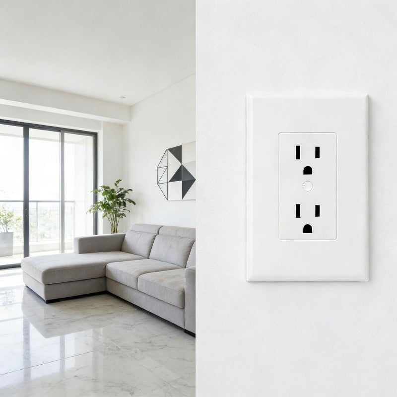 ZEFTV 10 Pack Duplex Outlet Covers Wall Plates 1-Gang Switch Outlet Electrical Cover Plate Unbreakable Thermoplastic Faceplate for Light Receptacle Outlet Switch, White - Image 4