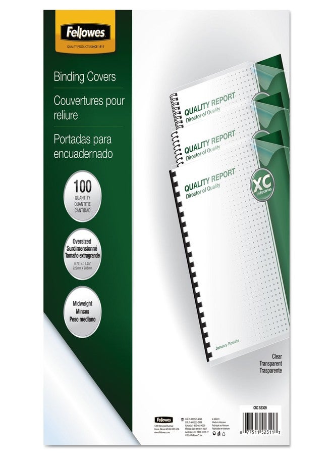 فيلوز غلاف عرض Fellowes 52311، زوايا مستديرة، 8-3/4 بوصة × 11-1/4 بوصة، 100/عبوة، CL - Image 2