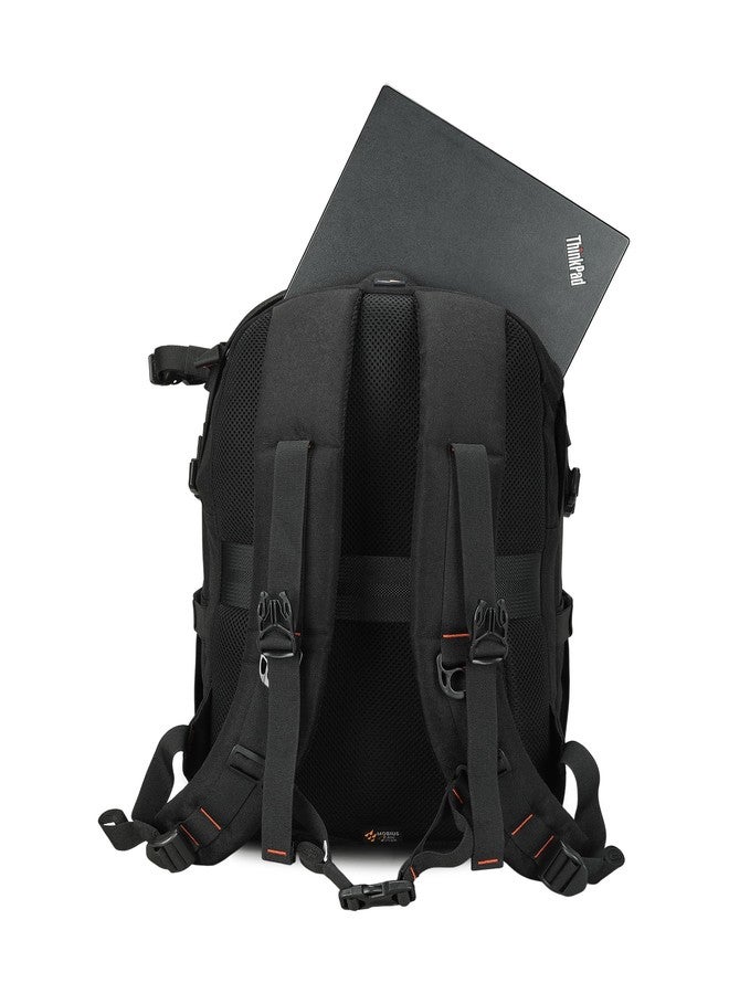 MOBIUS Mission Camera Backpack | Anti-Theft DSLR & Laptop Bag with Number Lock & Safety Flap | Fits Camera + 6 Lenses + 15.4” Laptop | Waterproof 900D PU Fabric | YKK Zippers | Raincover | - Image 5