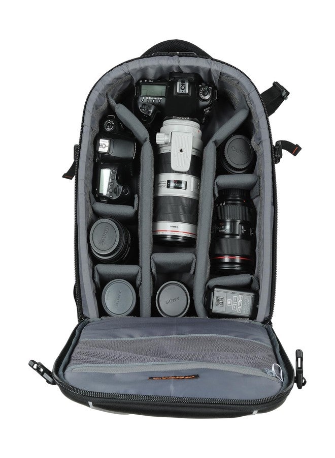 MOBIUS Mission Camera Backpack | Anti-Theft DSLR & Laptop Bag with Number Lock & Safety Flap | Fits Camera + 6 Lenses + 15.4” Laptop | Waterproof 900D PU Fabric | YKK Zippers | Raincover | - Image 2