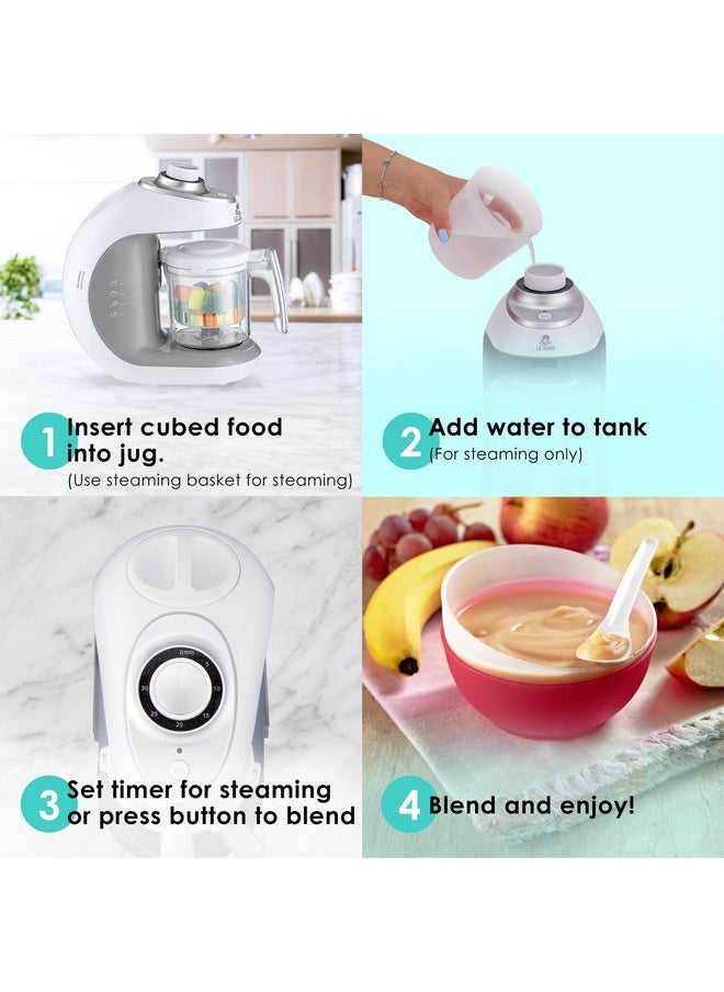 Lil' Jumbl - Lil’ Jumbl Baby Food Maker - 2-in-1 Steamer & Puree Blender with Timer, One-Press Processor & Auto Shutoff - Cook & Steam Fruits, Veggies & Other Healthy Homemade Infant & Toddler Meals in Minutes - Image 1
