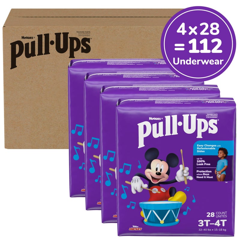 Pull-Ups Boys' Potty Training Pants, Size 3T-4T Training Underwear (32-40 lbs), 112 Count (4 Packs of 28), Packaging May Vary - Image 2