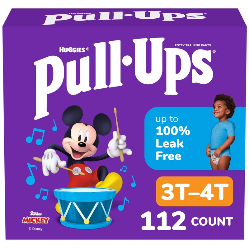 Pull-Ups Boys' Potty Training Pants, Size 3T-4T Training Underwear (32-40 lbs), 112 Count (4 Packs of 28), Packaging May Vary - Image 1