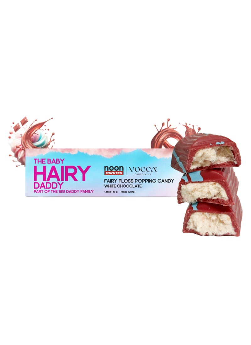 The Big Daddy Baby Hairy Daddy Fairy Floss Popping Candy White Chocolate Bar - Image 1