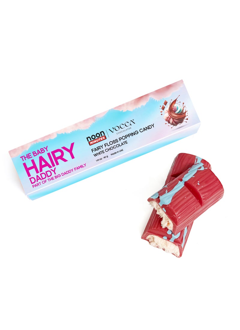 The Big Daddy Baby Hairy Daddy Fairy Floss Popping Candy White Chocolate Bar - Image 2