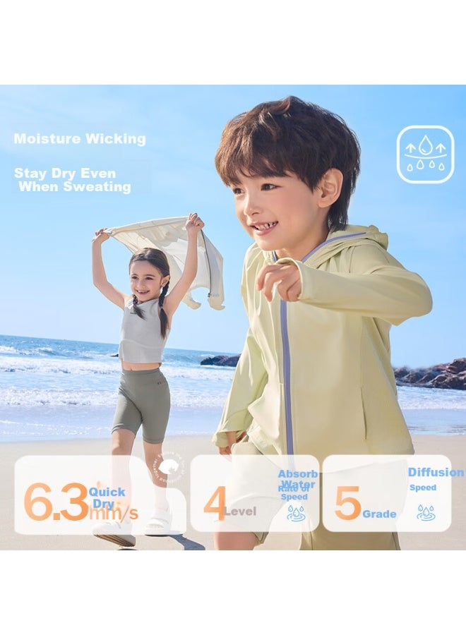 Lemonkid Children's Sun Protection Clothing, Breathable And Cool-feeling, For Boys And Girls, Uv-resistant, Baby Skin Coat, Light Green, Size 120 - Image 4