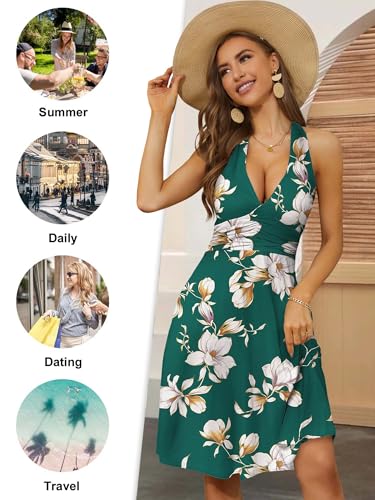 HUHOT Vacation Dresses for Women 2026 Summer Wedding Guest Dress Halter Sun Boho Vestidos De Verano para Mujer Country Spring Sundress Bridal Shower Elegant Semi Formal Beach Resort Wear - Image 4