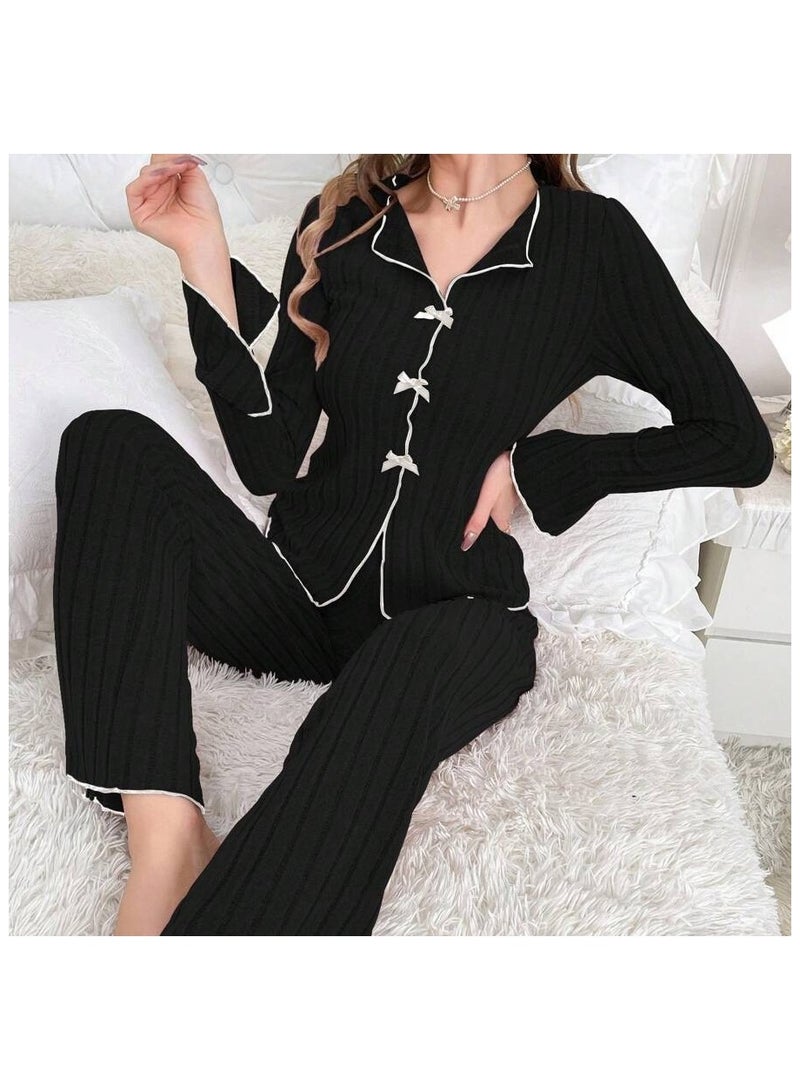 طقم بيجامة نسائي مكون من قطعتين - Image 1