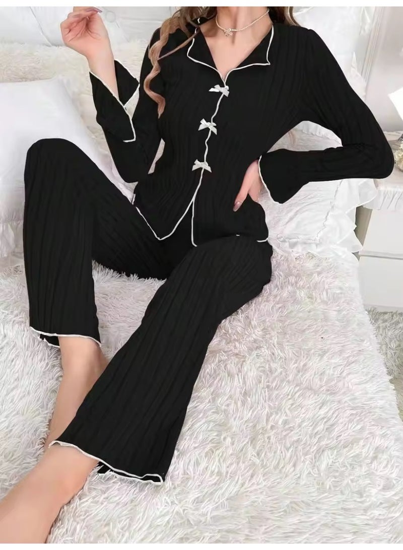 طقم بيجامة نسائي مكون من قطعتين - Image 3