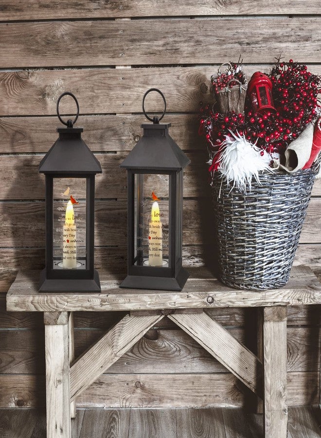 Kingdder 3 Pieces Sympathy Gift Funeral Cardinal Lantern Memorial Gifts Memorial Lantern with Flickering Led Candle Black Bereavement Gifts in Memory of Loved One Gifts for Loss Mom Mother Dad Father Husband - Image 5