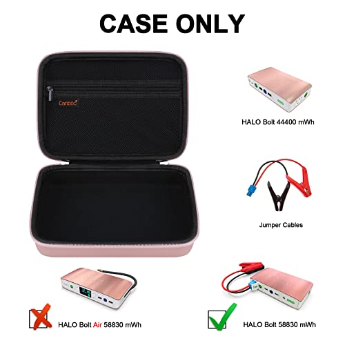 Canboc Carrying Case for Halo Bolt 58830/57720/44400/ACDC Max 55500 mWh Portable Car Jump Starter, Phone Laptop Charger Power Bank Holder for Jumper Cable, AC Wall Charger, Rose Gold - Image 2