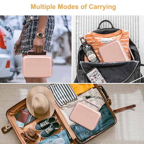 Canboc Carrying Case for Halo Bolt 58830/57720/44400/ACDC Max 55500 mWh Portable Car Jump Starter, Phone Laptop Charger Power Bank Holder for Jumper Cable, AC Wall Charger, Rose Gold - Image 3