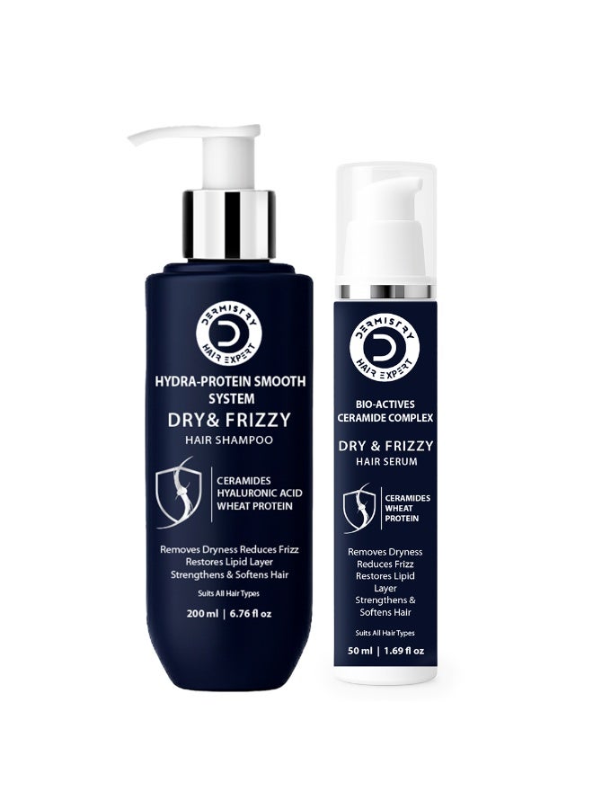 DERMISTRY Hydra-Protein Smooth Shampoo & Serum Set for All Hair Types - Image 1