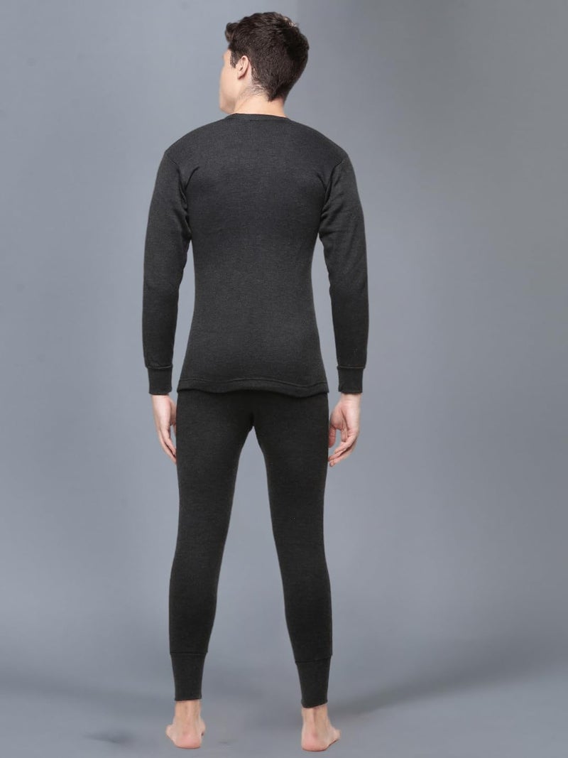 Dollar Wintercare Men's Thermal Round Neck Vest Set (MWMF-01-MWMT-02-S/24-BLUK_M_8909141049638) Black - Image 3