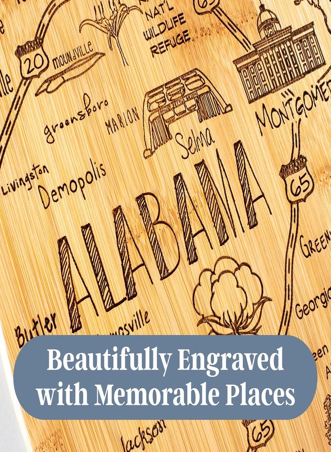 Totally Bamboo Destination Alabama State Shaped Cutting Board, Charcuterie and Cheese Serving Board - Alabama Gift for Home Décor or Everyday Kitchen Use - Image 4