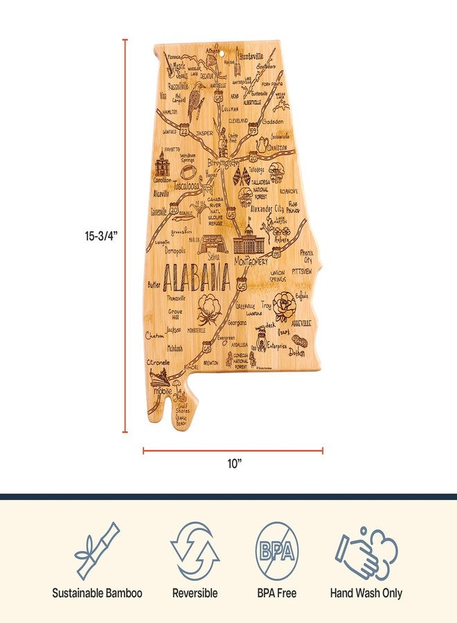 Totally Bamboo Destination Alabama State Shaped Cutting Board, Charcuterie and Cheese Serving Board - Alabama Gift for Home Décor or Everyday Kitchen Use - Image 3
