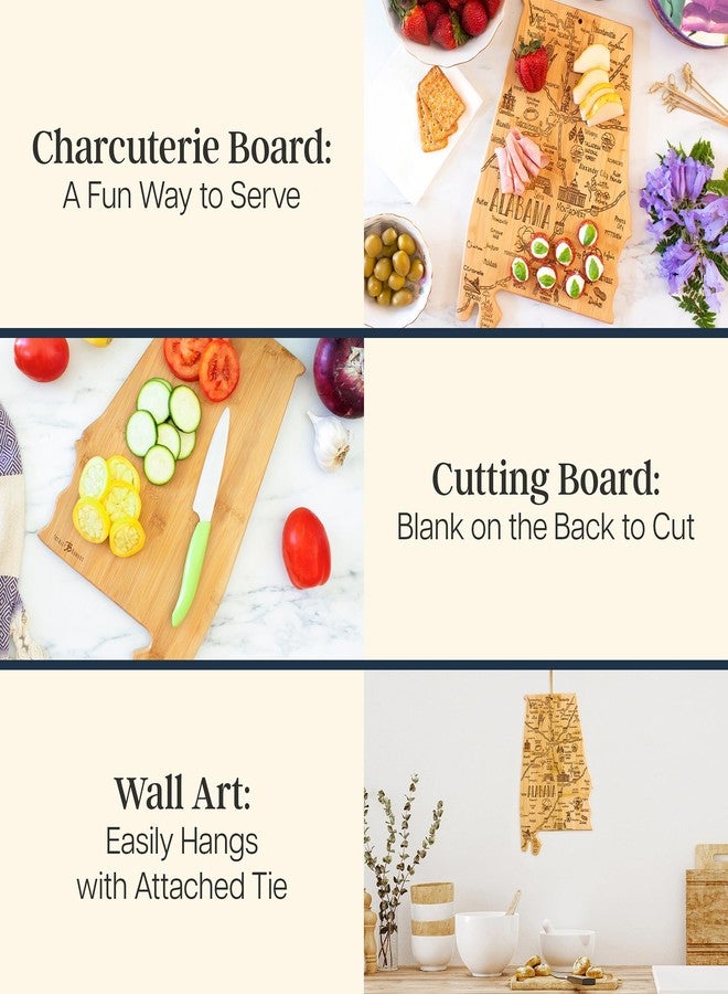 Totally Bamboo Destination Alabama State Shaped Cutting Board, Charcuterie and Cheese Serving Board - Alabama Gift for Home Décor or Everyday Kitchen Use - Image 2