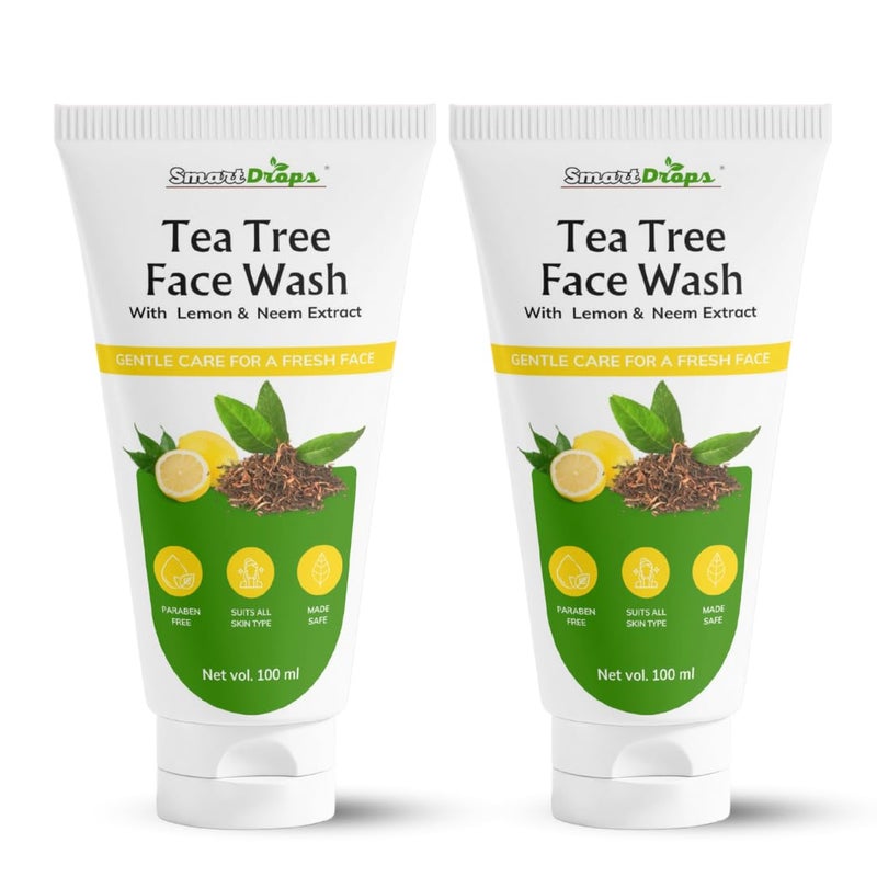 Smartdrops Tea Tree Face Wash for Skin Refreshing Wash  For Oily  Sensitive Skin  Acne Prone Skin  Face Wash For all Skin Type - Image 1