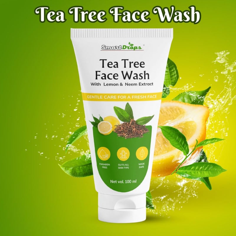 Smartdrops Tea Tree Face Wash for Skin Refreshing Wash  For Oily  Sensitive Skin  Acne Prone Skin  Face Wash For all Skin Type - Image 2