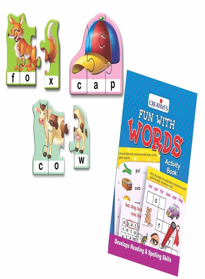 Creative's Fun with Words – Educational Word Puzzles Game for Kids | 30 Self-Correcting 3-Piece Puzzles Learn Letter Recognition, Spelling & Reading | Language Development Toy for Ages 4+ - Image 2