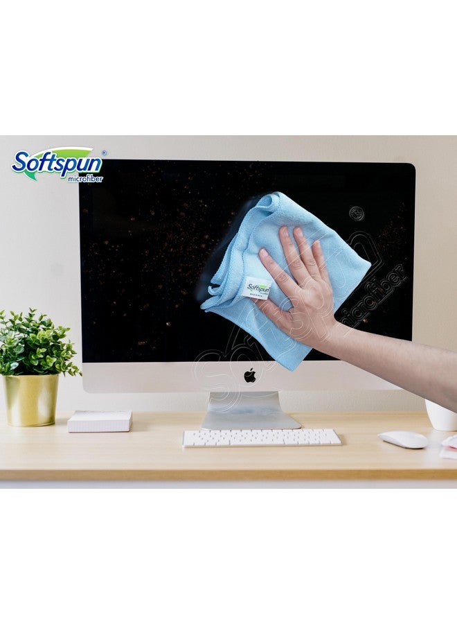 SOFTSPUN Microfiber Cleaning Cloths, 12Pcs 30X30Cms 220 Gsm Multi-Colour! Highly Absorbent Lint And Streak Free Multi -Purpose Wash Cloth For Kitchen Window Stainless Steel Silverware. - Image 3