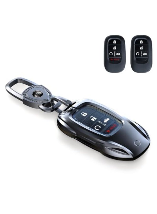 NOSKIN For Honda Key fob Cover with Keychain,Fit 2016-2022 2023 2024 2025 Civic Accord HR-V Pilot CR-V (Black-for Honda-B) - Image 1