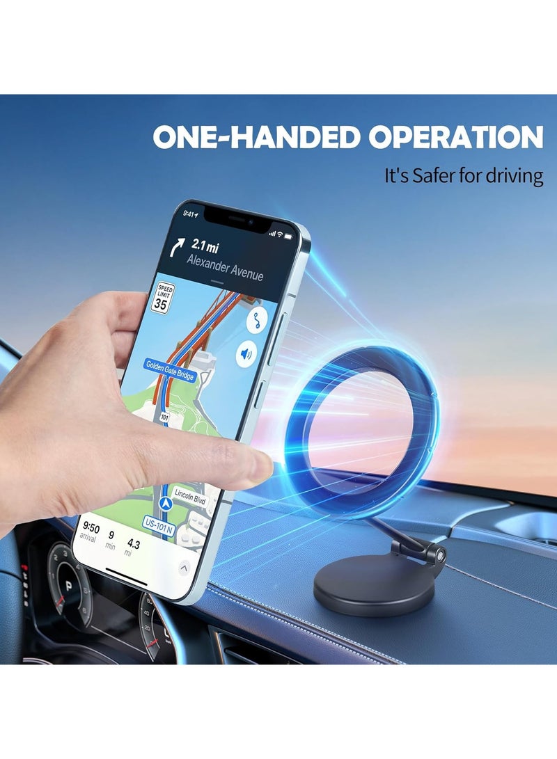 Magnetic Car Phone Holder, Car Phone Holder, Foldable Magnetic Car Phone Holder, Powerful Magnets 20xN55 360° Rotation Car Holder Accessory - Image 1
