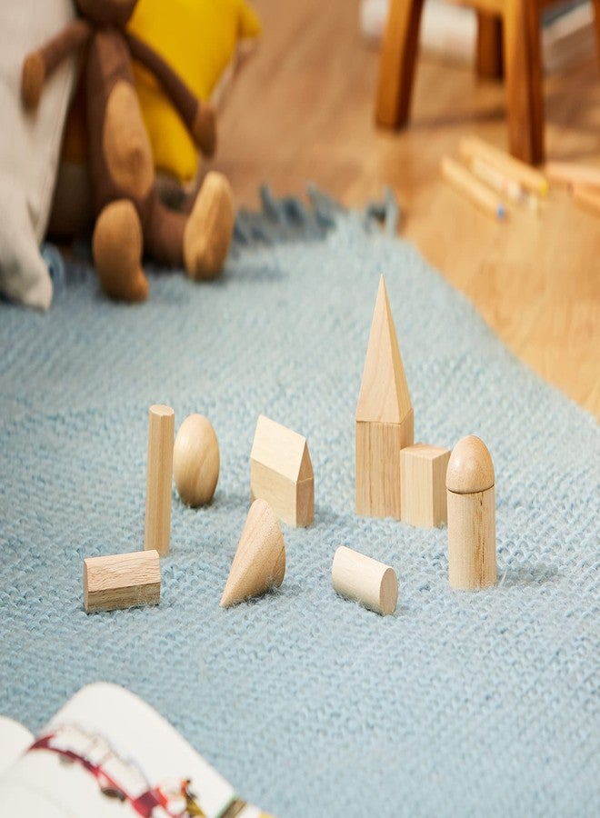 Learning Resources Geometric Solids, Wooden Shapes, Set of 12 Geometric Shapes, Ages 6+ - Image 2