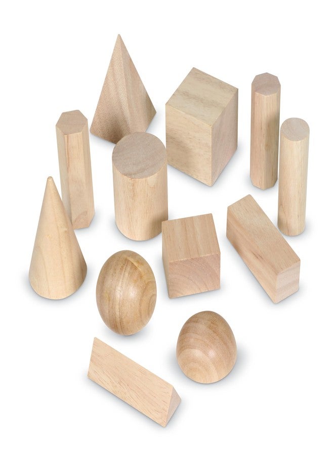 Learning Resources Geometric Solids, Wooden Shapes, Set of 12 Geometric Shapes, Ages 6+ - Image 4