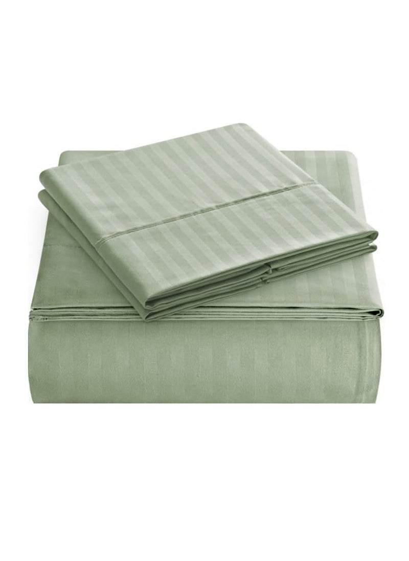 Blueberry Striped Sheet Set Sheets Deep Pockets Machine Washable Hotel Bedding Silky Soft 150x200+20cm - Image 1