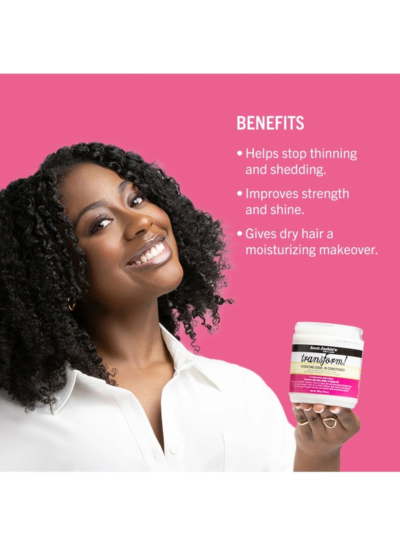 Aunt Jackie's Curls and Coils Transform Hydrating Leave-In Creme Conditioner for All Hair Types and Textures, 426 G - Image 3