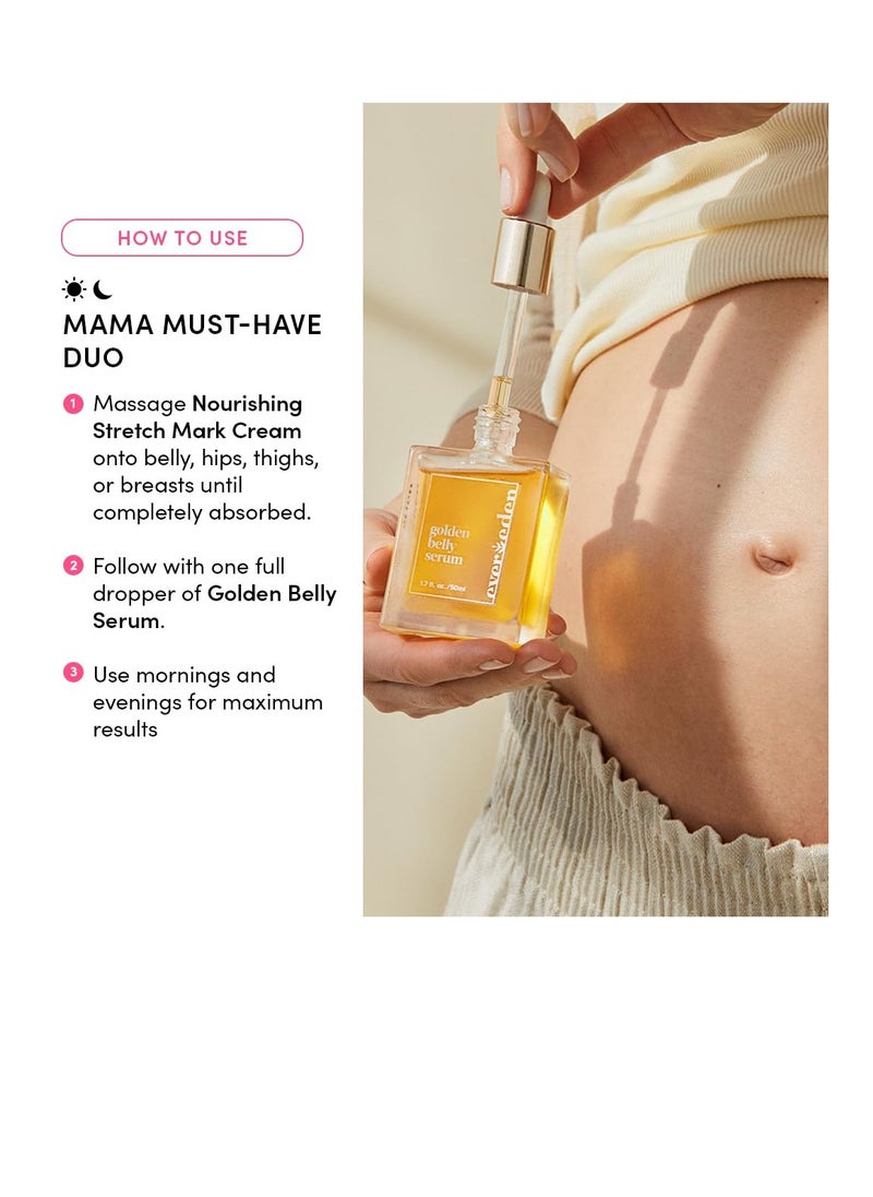 Evereden Evereden Mama Must-Have DUO - Golden Belly Stretch Mark Oil & Nourishing Stretch Mark Cream - Dermatologist-Developed Clean & Vegan Maternity Skin Care for Stretch Mark Reduction & Skin Hydration  - Image 5