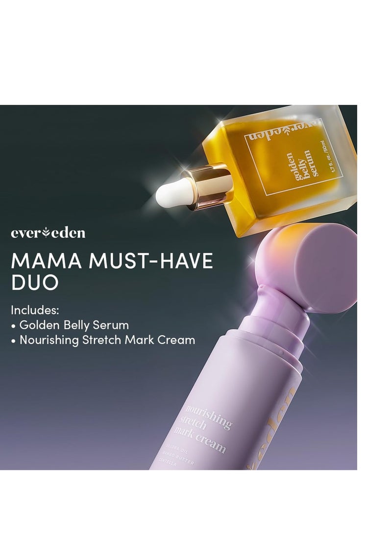 Evereden Evereden Mama Must-Have DUO - Golden Belly Stretch Mark Oil & Nourishing Stretch Mark Cream - Dermatologist-Developed Clean & Vegan Maternity Skin Care for Stretch Mark Reduction & Skin Hydration  - Image 4