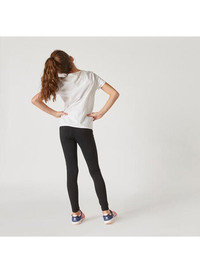 Domyos Girls' Basic Cotton Leggings - Image 3