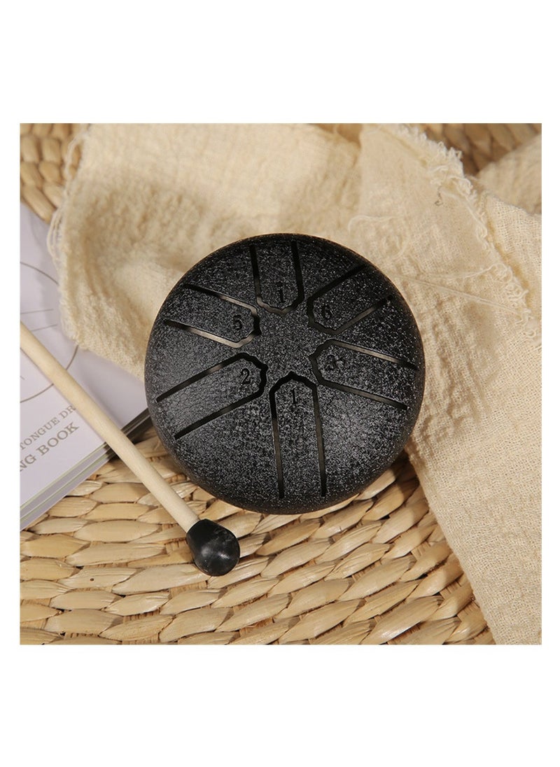 Generic Rain Chime Steel Tongue Drum, Outdoor Waterproof Mini Handpan Instrument, 3 Inches 6 Notes, Black  - Image 2