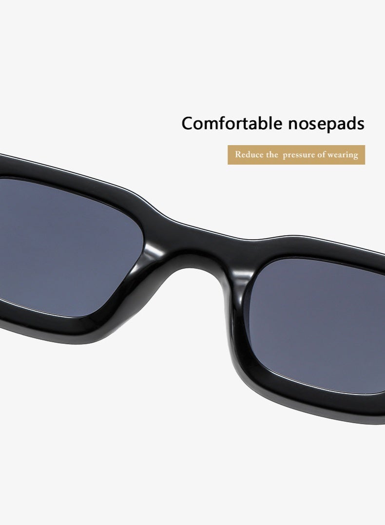 Square concave sunglasses new fashion trend sunglasses retro European and American sunglasses - Image 4
