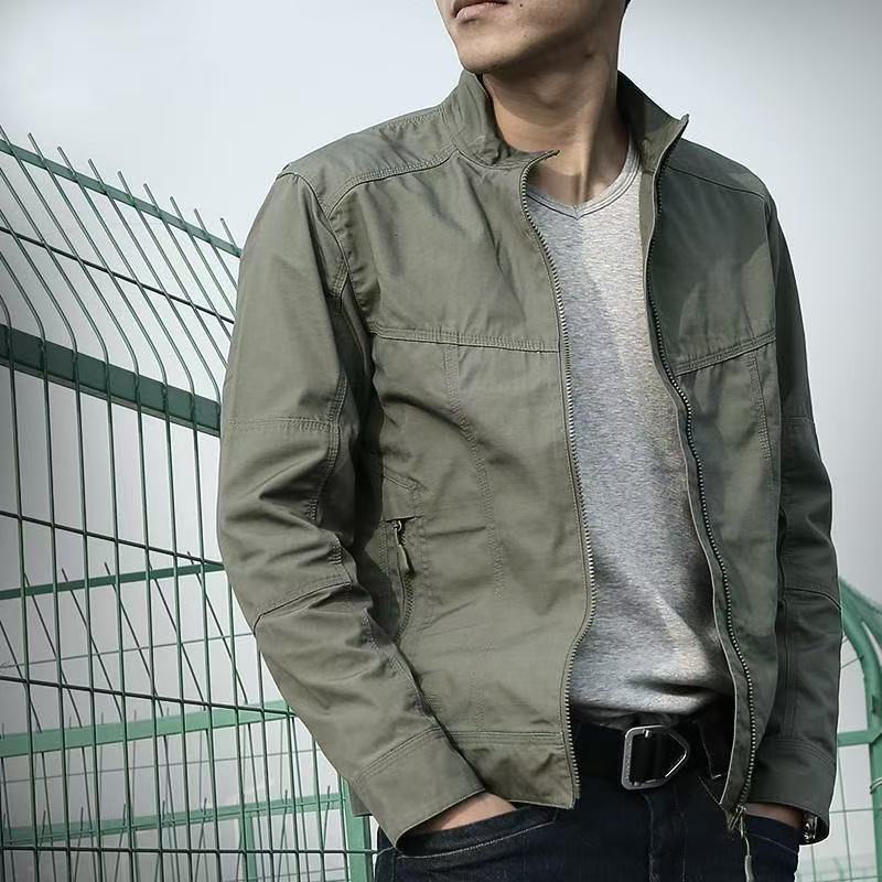 Outdoor Solid Color Men'S Work Jacket Casual American Retro Clothing Jacket Wear-Resistant - Image 1