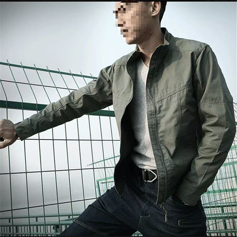 Outdoor Solid Color Men'S Work Jacket Casual American Retro Clothing Jacket Wear-Resistant - Image 4
