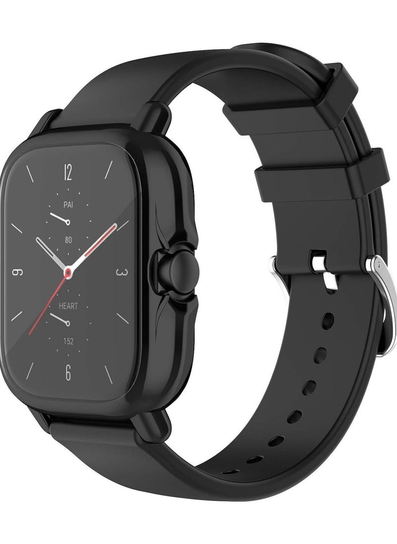 Generic - Case Cover For Amazfit GTS 2/GTS 2e/GTS 3 Protective Soft TPU Case Cover Screen Protector Smart Watch (Black) - Image 1
