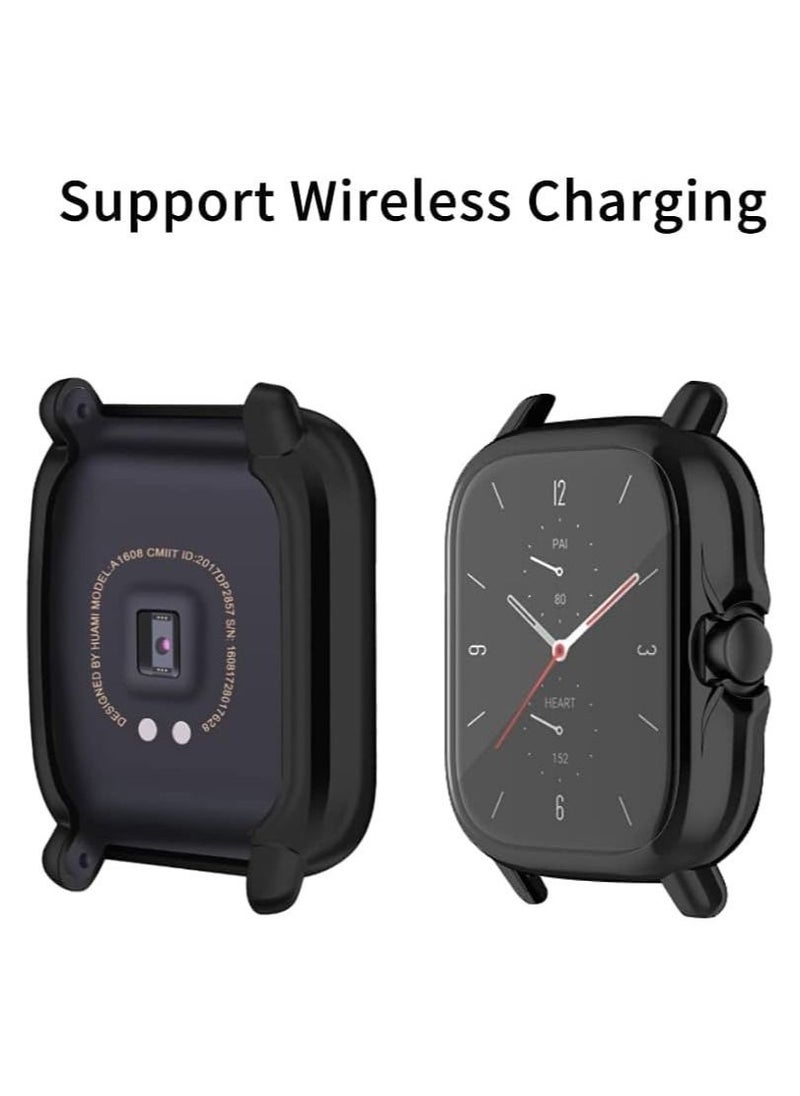 Generic - Case Cover For Amazfit GTS 2/GTS 2e/GTS 3 Protective Soft TPU Case Cover Screen Protector Smart Watch (Black) - Image 1