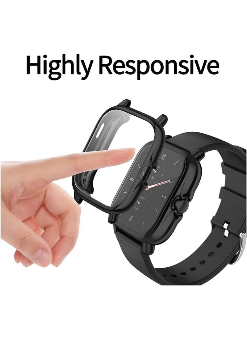 Generic - Case Cover For Amazfit GTS 2/GTS 2e/GTS 3 Protective Soft TPU Case Cover Screen Protector Smart Watch (Black) - Image 1
