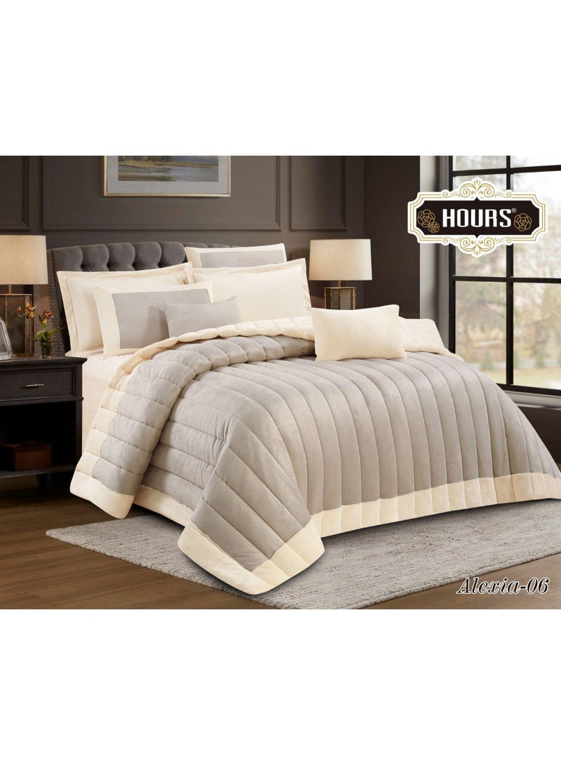 Horse Winter bedspread for two people, set of 8 pieces, fixed filling