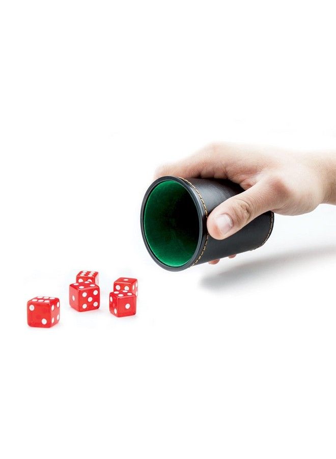 Brybelly Feltlined Synthetic Leather Dice Cup By Brybelly Black/Green 4&Quot X 3&Quot X 3&Quot - Image 4