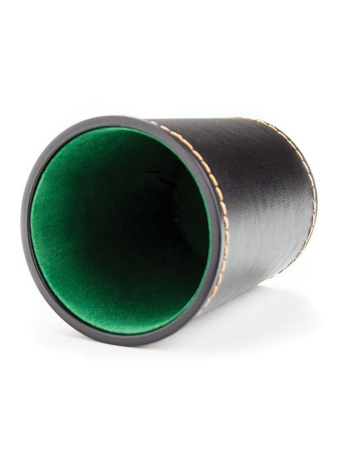 Brybelly Feltlined Synthetic Leather Dice Cup By Brybelly Black/Green 4&Quot X 3&Quot X 3&Quot - Image 3